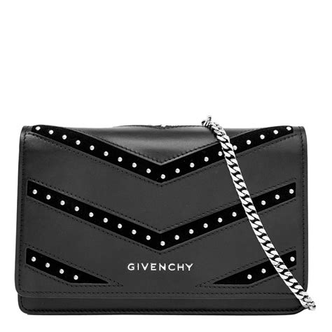 givenchy black leather wallet|givenchy wallet on chain.